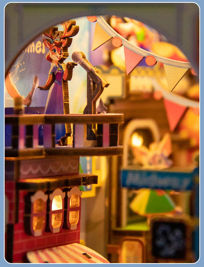 DIY Handmade Bookshelves Wooden Puzzle Model, Animal Panda/Castle/Princess Series Style 3D Puzzle Bookshelves Decorate Christmas Book Nook Kit Australia