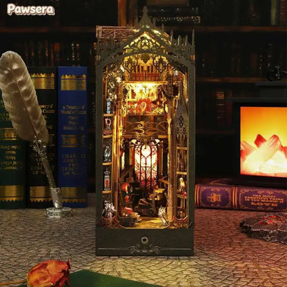 William Castle DIY book nook kit with stone arches and torchlight - view 2