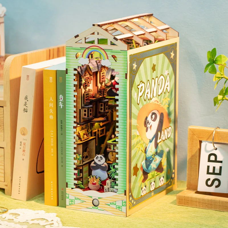 DIY Handmade Bookshelves Wooden Puzzle Model, Animal Panda/Castle/Princess Series Style 3D Puzzle Bookshelves Decorate Christmas Book Nook Kit Australia