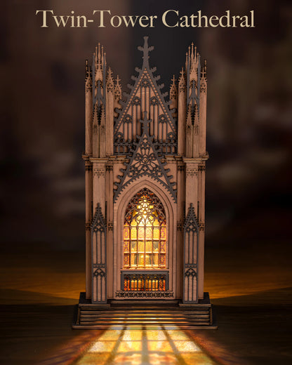 ROBOTIME Rolife TG Series Gothic Architecture Building Kit 3 Cathedral Models Stress Relief Craft Perfect Birthday Gift for M