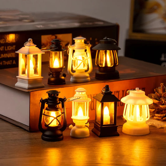 Mini Led Retro Glowing Pony Lantern Simulation Cande Light Night Light Dollhouse Miniature Kerosen Lamp Home Decor Toy Book Nook Kit Australia