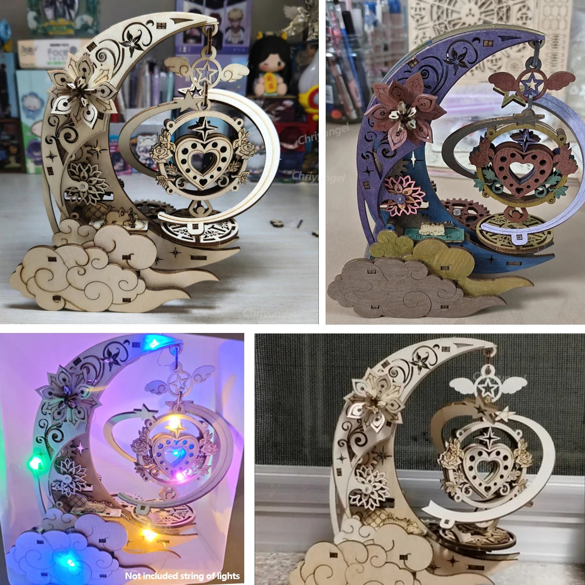 Moon & Star Music Box Wooden Puzzle - Detail