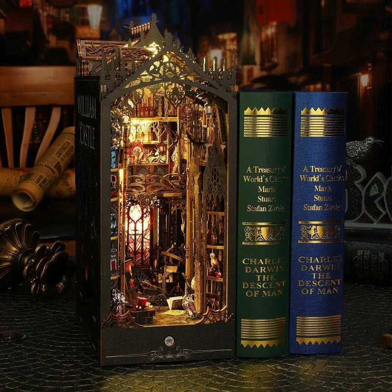 William Castle DIY book nook kit with stone arches and torchlight - view 4