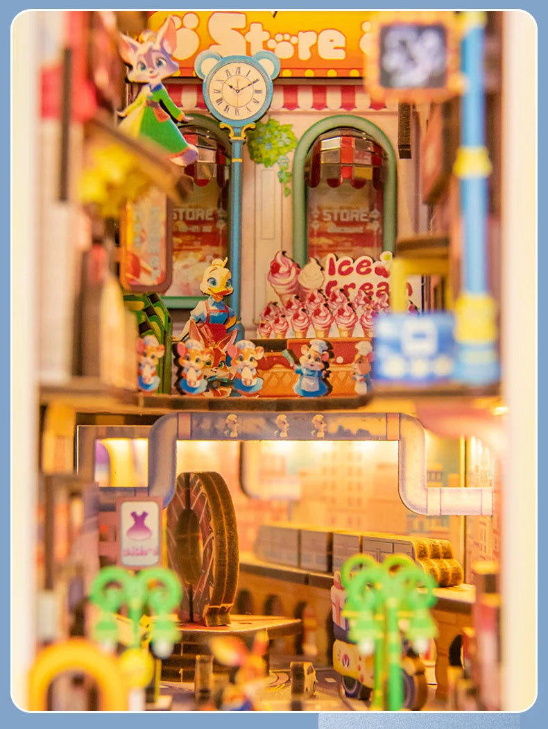 DIY Handmade Bookshelves Wooden Puzzle Model, Animal Panda/Castle/Princess Series Style 3D Puzzle Bookshelves Decorate Christmas Book Nook Kit Australia