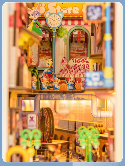 DIY Handmade Bookshelves Wooden Puzzle Model, Animal Panda/Castle/Princess Series Style 3D Puzzle Bookshelves Decorate Christmas Book Nook Kit Australia