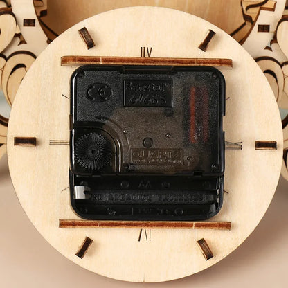 3D Wooden Puzzle Table Clock – DIY Assembly Kit