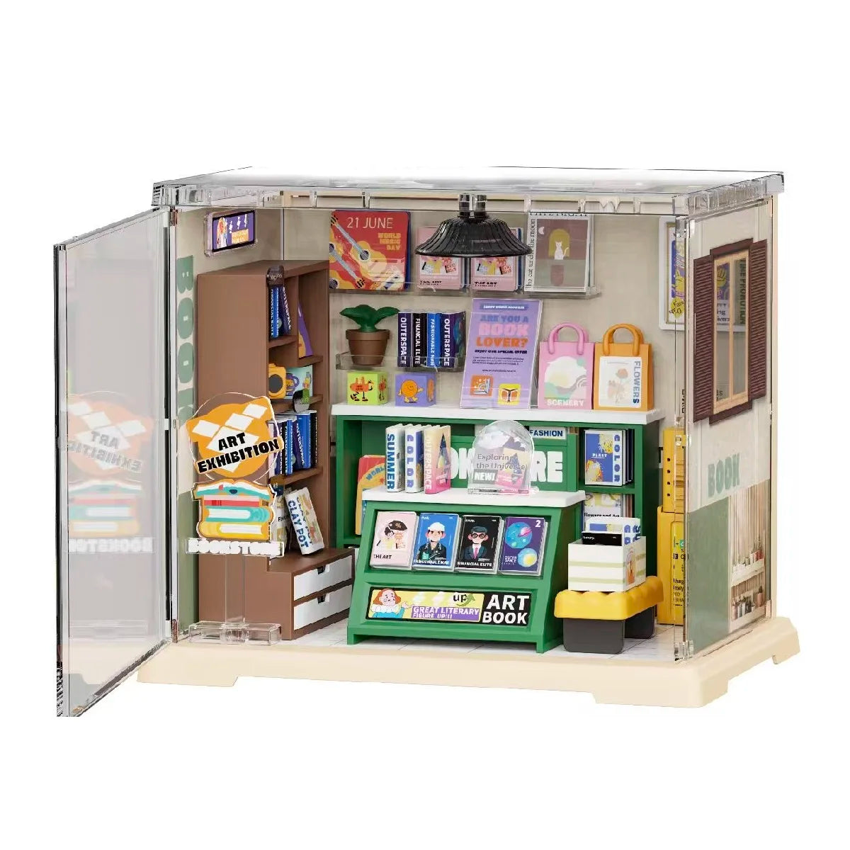 Miniature Store Bedroom Kitchen DIY Doll House CORNER COFFEE SHOP Miniature Model For Birthday Family Gift Book Nook Kit Australia