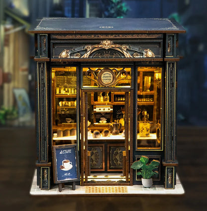 Coffee Shop DIY Miniature House Kit - Side View