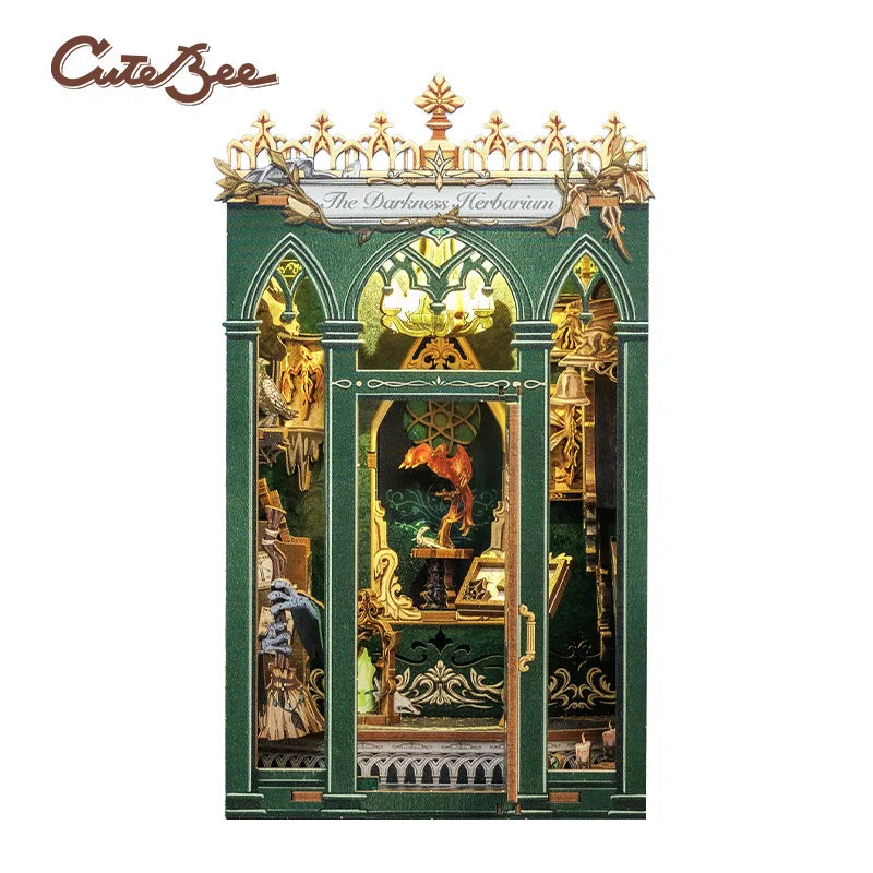 CUTEBEE Book Nook DIY Kit with LED Light 3D Miniature Dollhouse Bookshelf Insert for Home Office Decoration Unique Gift Idea Book Nook Kit Australia