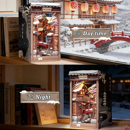 Kyoto Snow Whisper DIY Book Nook Kit - Side View