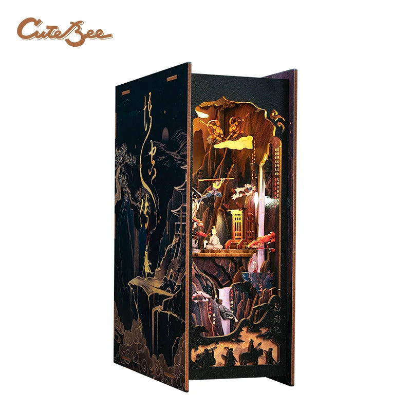 CUTEBEE 3D Wooden DIY Book Nook Kit  Miniature Dollhouse Bookend Unique Home Decor Bookshelf Gift for Adults Teens Chinese Style Book Nook Kit Australia