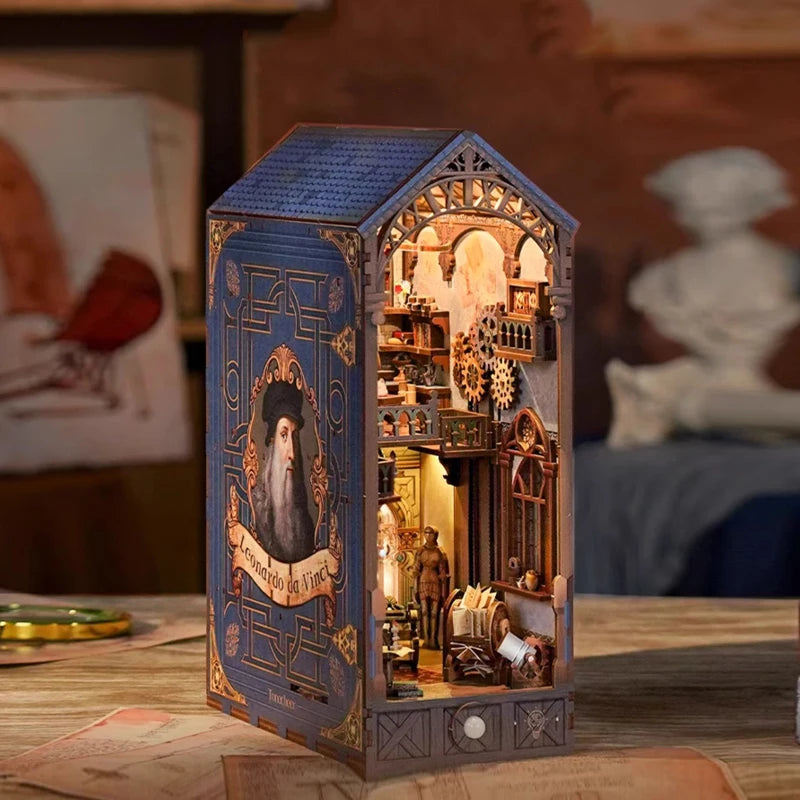DaVinci Smart Book Nook DIY kit with sensor light and inventor workshop scene - view 6