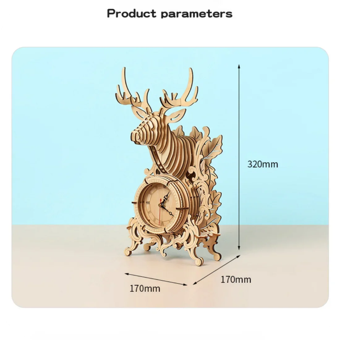 3D Wooden Puzzle Table Clock – DIY Assembly Kit