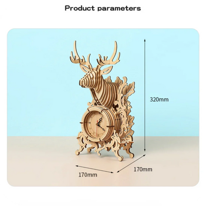 3D Wooden Puzzle Table Clock – DIY Assembly Kit