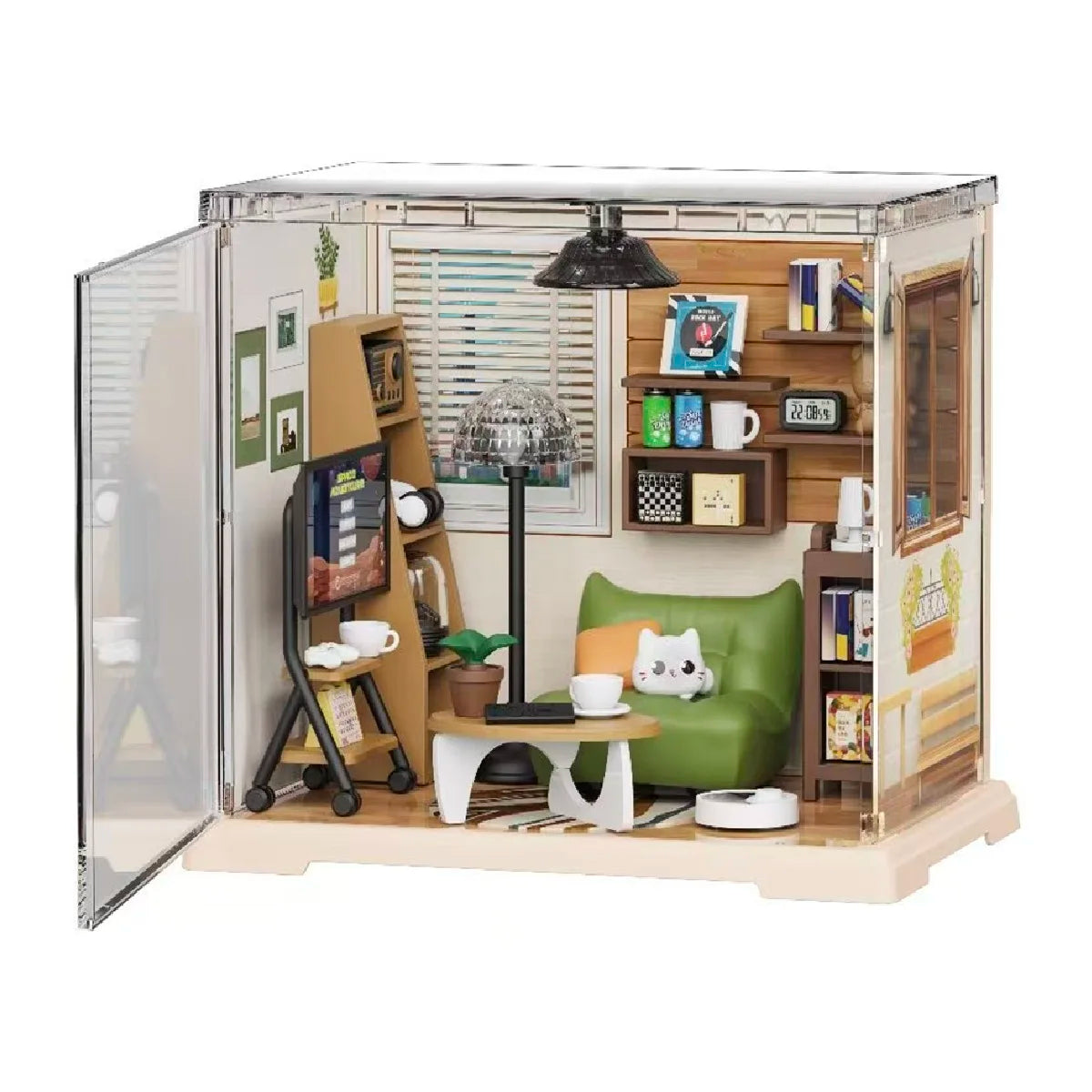 Miniature Store Bedroom Kitchen DIY Doll House CORNER COFFEE SHOP Miniature Model For Birthday Family Gift Book Nook Kit Australia