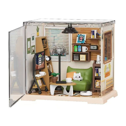 Miniature Store Bedroom Kitchen DIY Doll House CORNER COFFEE SHOP Miniature Model For Birthday Family Gift Book Nook Kit Australia