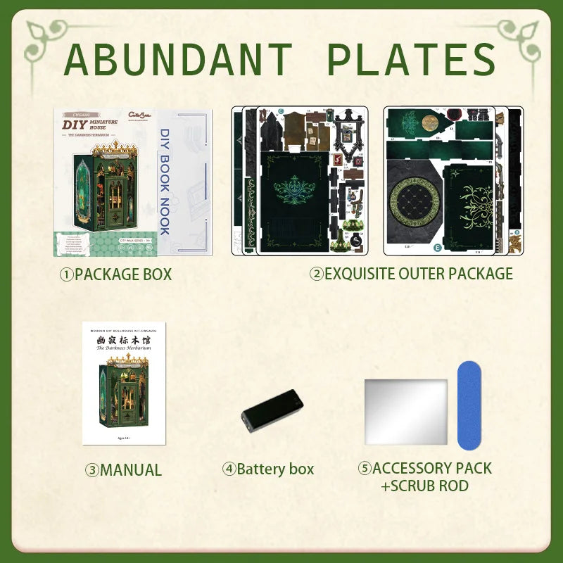 CUTEBEE Book Nook DIY Kit with LED Light 3D Miniature Dollhouse Bookshelf Insert for Home Office Decoration Unique Gift Idea Book Nook Kit Australia