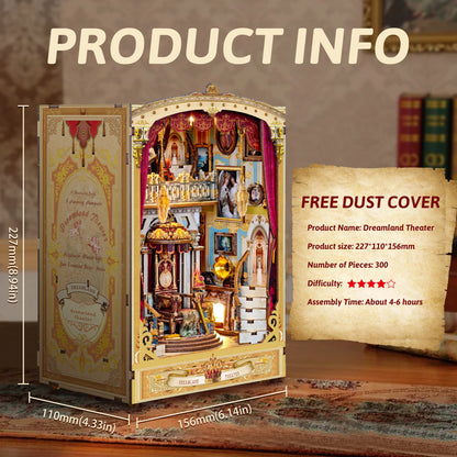 Dreamland Theater DIY book nook kit with miniature stage and curtains - view 6