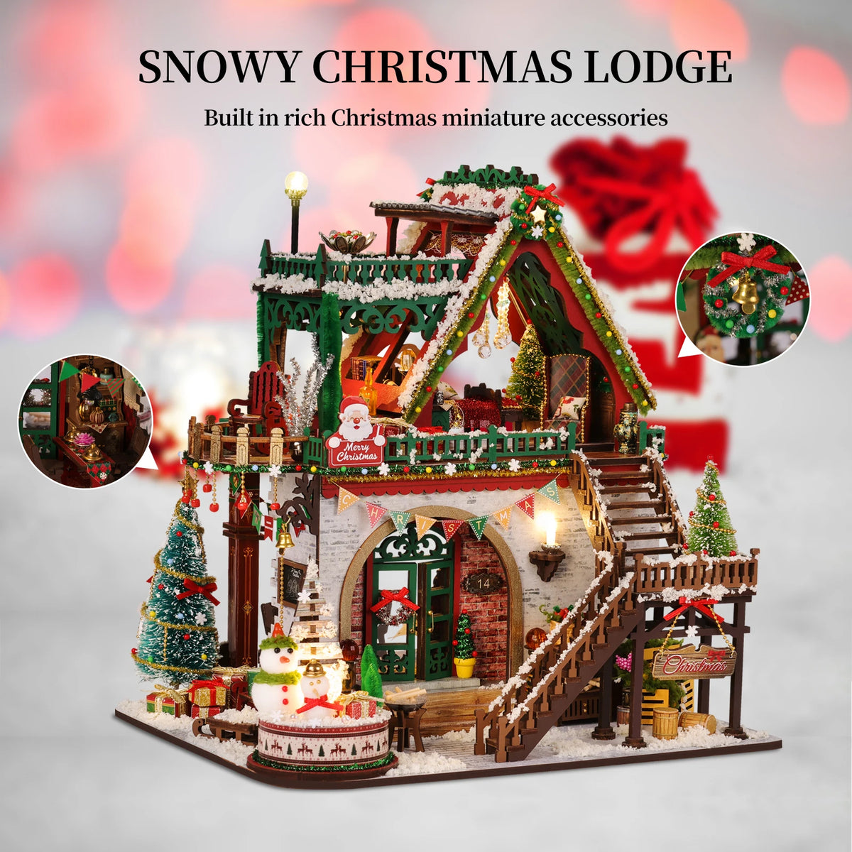Snowy Christmas Lodge DIY miniature house kit - view 2