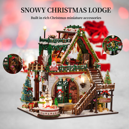 Snowy Christmas Lodge DIY miniature house kit - view 2
