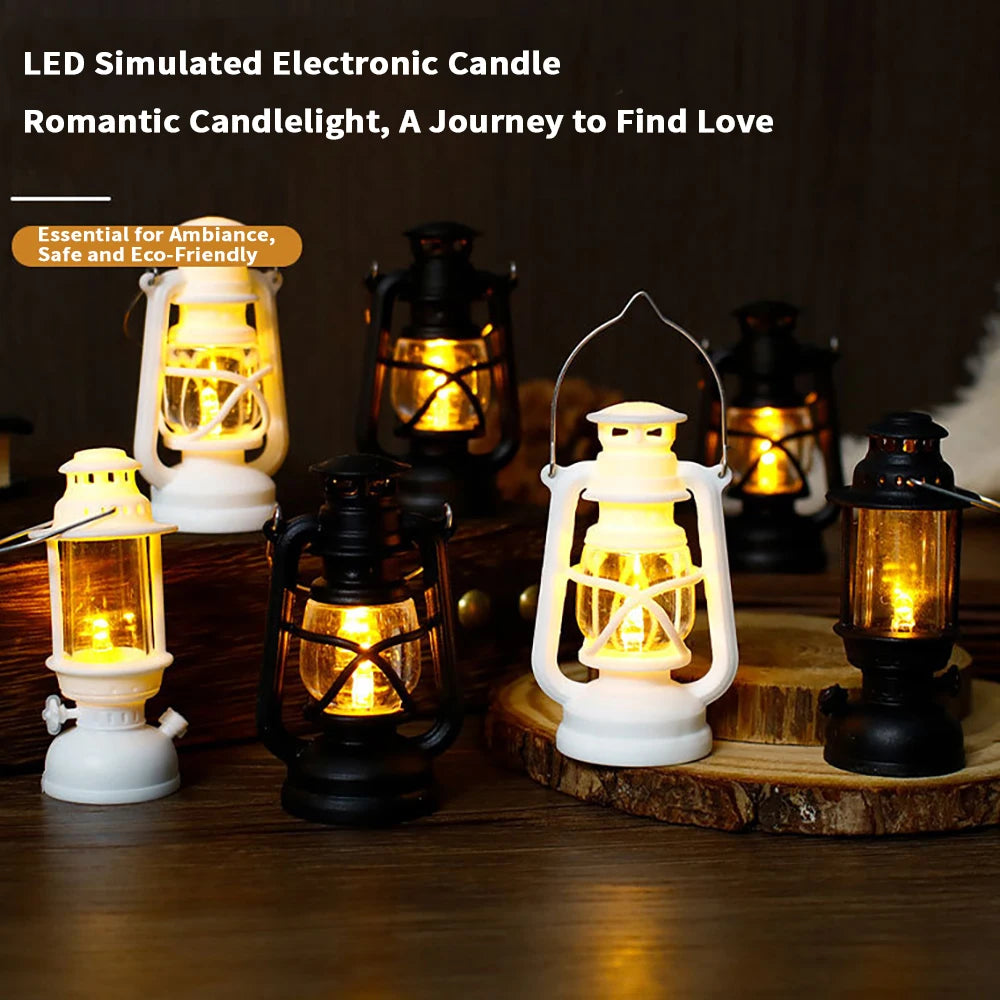 Mini Led Retro Glowing Pony Lantern Simulation Cande Light Night Light Dollhouse Miniature Kerosen Lamp Home Decor Toy Book Nook Kit Australia