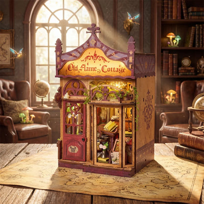 Old Flame Cottage DIY book nook kit with lit fireplace and cosy interior - view 3