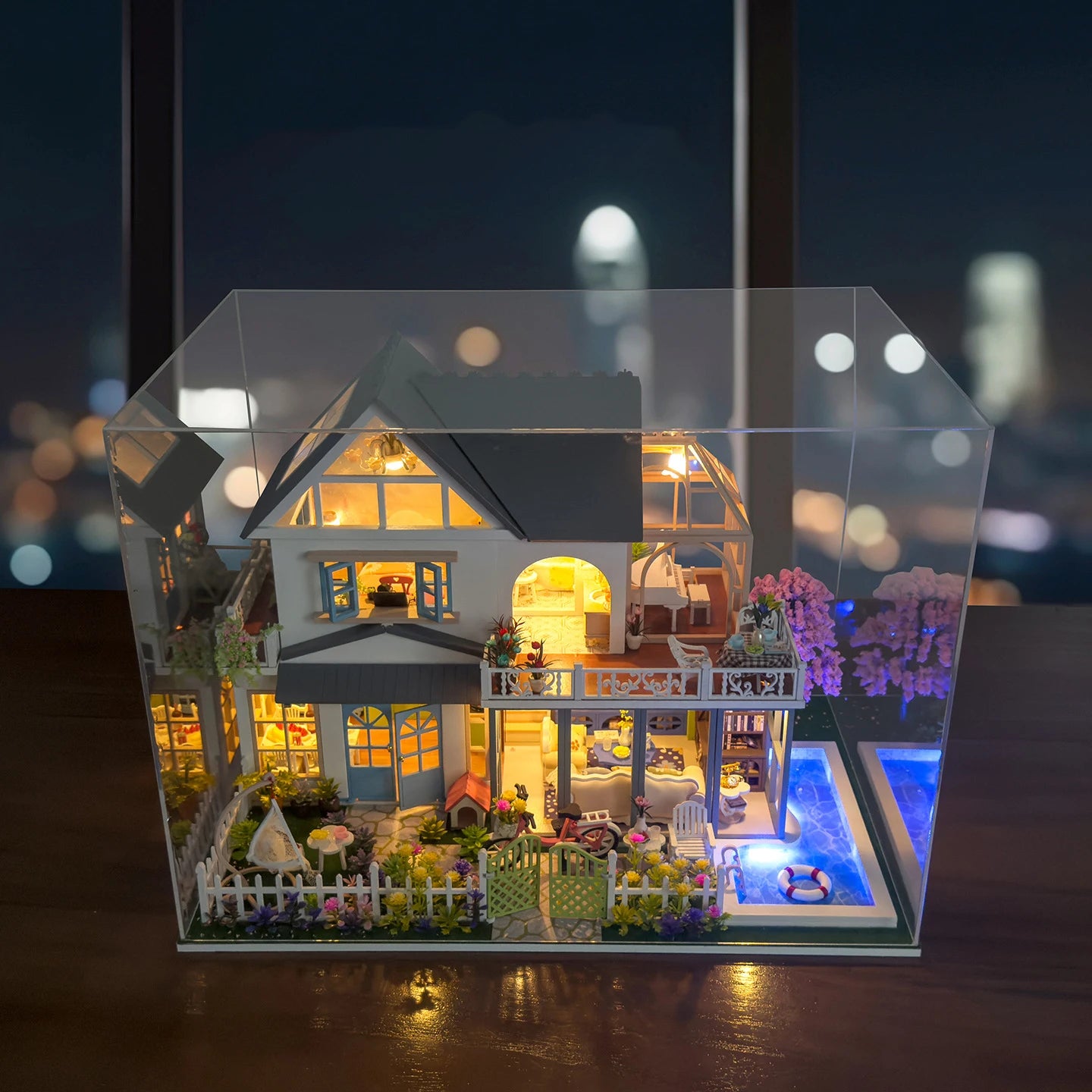DIY Wooden Modern Villa Large Casa Doll Houses Miniature Model Kits Dollhouse with Furniture Lights for Friends Birthday Gifts Book Nook Kit Australia