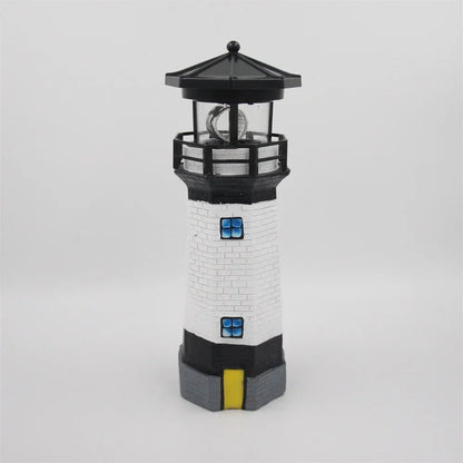 Solar Rotating Lighthouse Resin Garden Sculpture