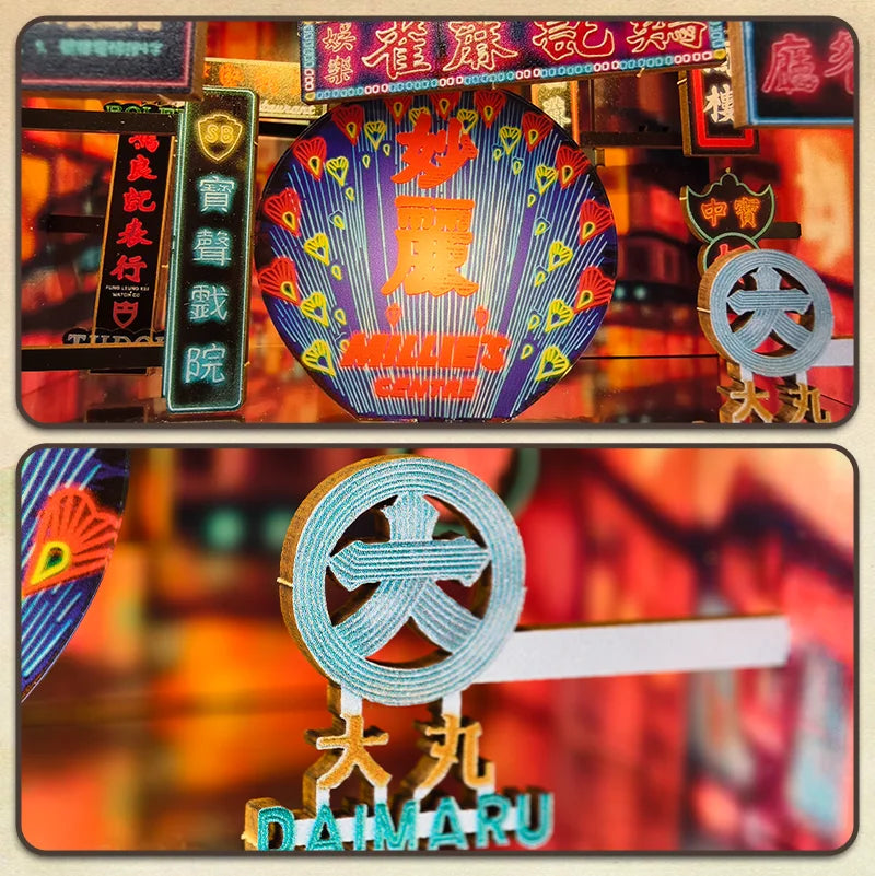 CUTEBEE Miniature House Kit Wooden Bookend DIY Dollhouse Book Shelf Insert Living Room Decor Perfect Christmas Party Gift Book Nook Kit Australia