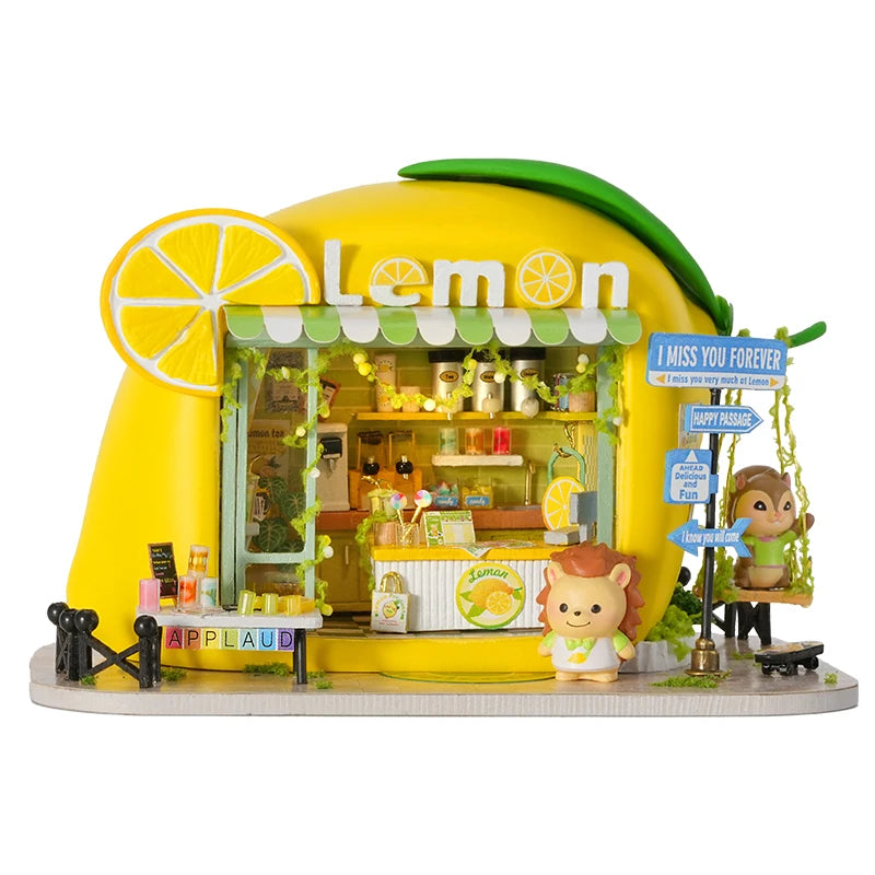 New DIY Doll House Wooden Miniature Kit Furniture Dollhouse Furnitures Set Handmade Model Assembly Toys Case  Birthday Gifts 