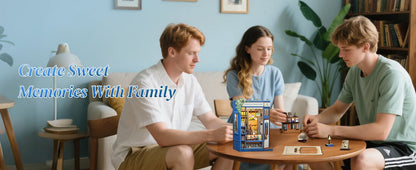 CUTEBEE 3D Puzzle Book Nook Wooden Dollhouse Bookstore Dollhouse with Light Miniature House Model for Bookshelf Desk Home Decor Book Nook Kit Australia