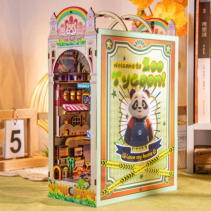 DIY Handmade Bookshelves Wooden Puzzle Model, Animal Panda/Castle/Princess Series Style 3D Puzzle Bookshelves Decorate Christmas Book Nook Kit Australia