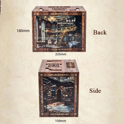 No.99 Archive Library DIY book nook kit with LED lighting - view 6