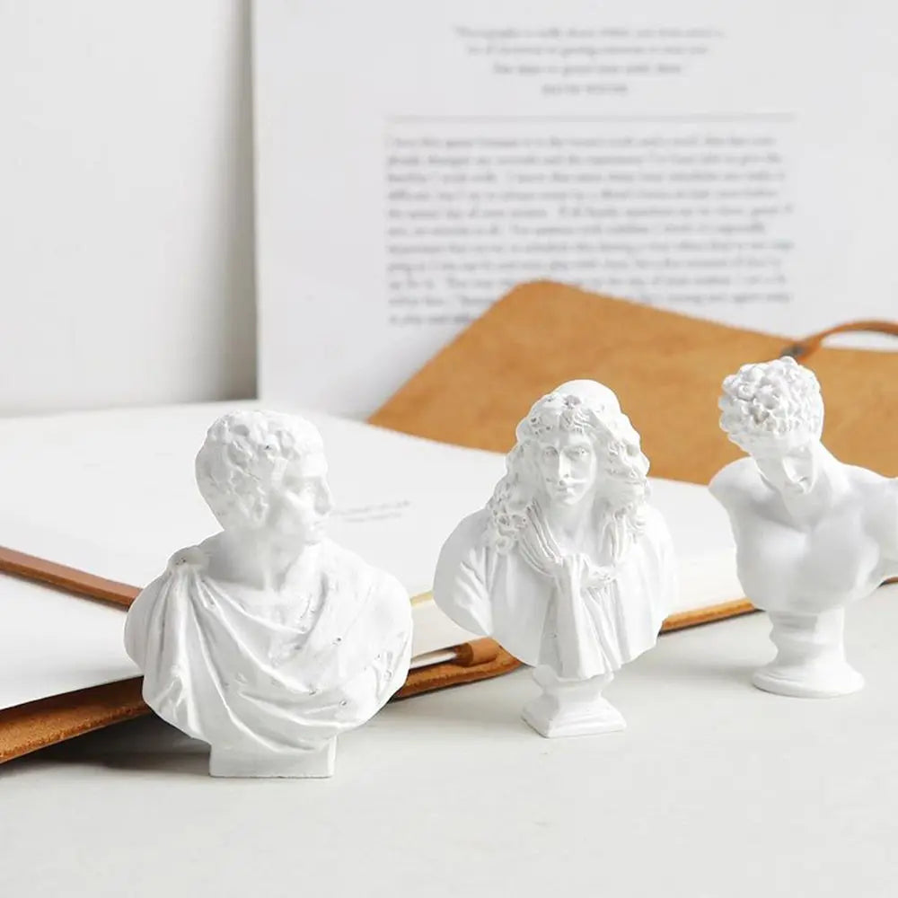 Greek Mythology Miniature Bust Statues – Plaster Shelf Ornaments