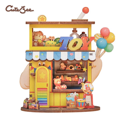 CUTEBEE Mini Store Series DIY Miniature House 3D Wooden Puzzle Toys Handmade Dollhouse Kit for TaleBox Corner Toy Store Book Nook Kit Australia