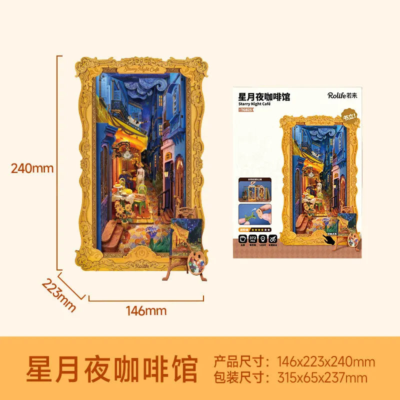 Rolife Starry-Night Cafe DIY Book Nook Kit