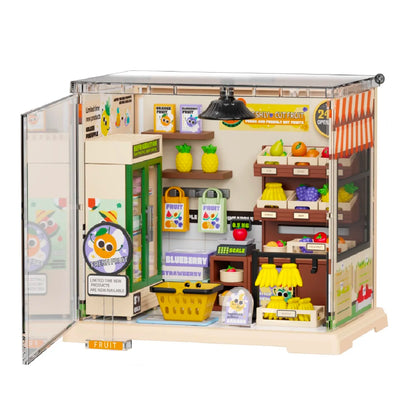 Miniature Store Bedroom Kitchen DIY Doll House CORNER COFFEE SHOP Miniature Model For Birthday Family Gift Book Nook Kit Australia