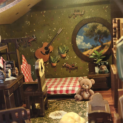 DIY Wooden Country Cottage Book Nook Shelf Insert Kits Miniature Model Kit With Lights Bookend for Friends Birthday Gifts Book Nook Kit Australia