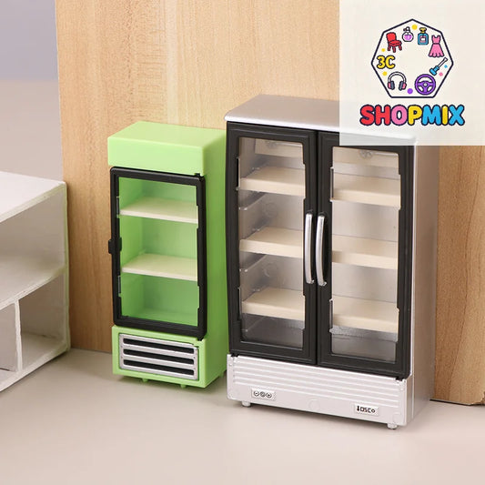 1/12 Dollhouse Simulation Refrigerator Freezer Model Miniature Ornaments Dollhouse Mini Furniture Accessories Decorative Toys Book Nook Kit Australia