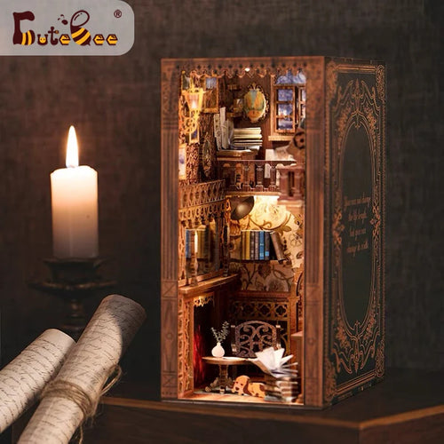 CUTEBEE DIY Book Nook Kit Eternal Bookstore Wooden Dollhouse with Touch Light & Display Case, Laser-Cut Collection Decoration Book Nook Kit Australia
