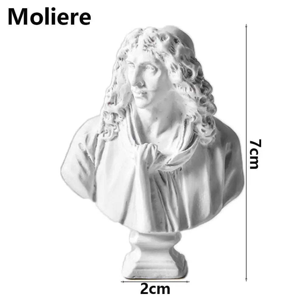 Greek Mythology Miniature Bust Statues – Plaster Shelf Ornaments