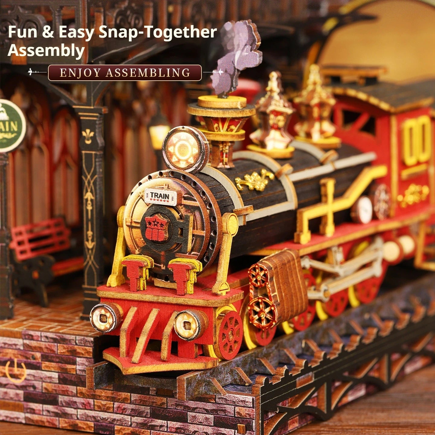 Diy Wooden Book Nook Shelf Insert Kit Miniature Model The Zero Platform Train Bookend Doll House Decor For Birthday Gifts Book Nook Kit Australia