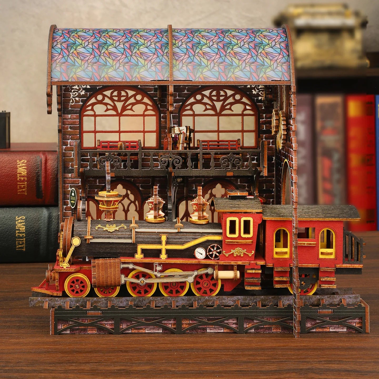 Diy Wooden Book Nook Shelf Insert Kit Miniature Model The Zero Platform Train Bookend Doll House Decor For Birthday Gifts Book Nook Kit Australia
