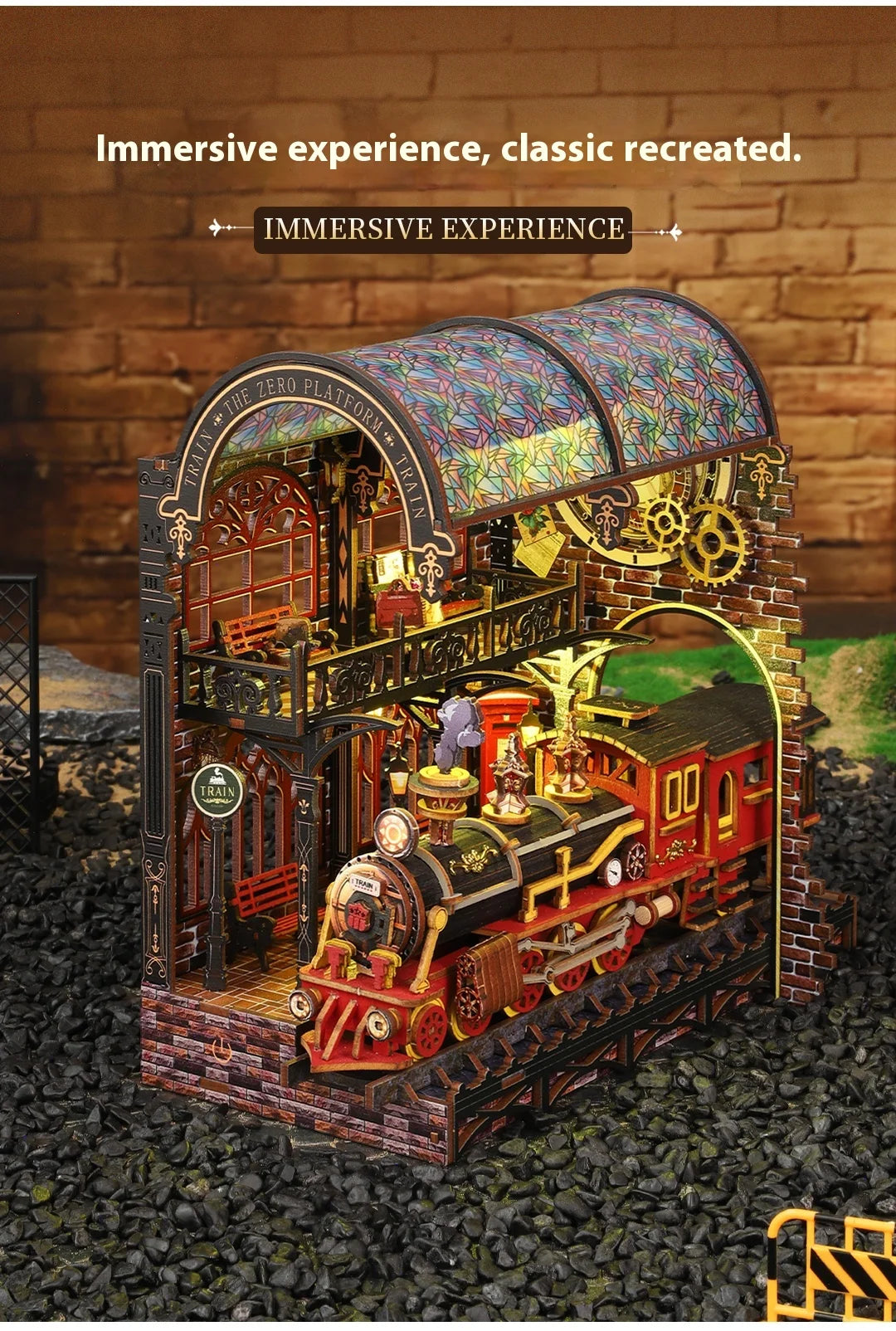 Diy Wooden Book Nook Shelf Insert Kit Miniature Model The Zero Platform Train Bookend Doll House Decor For Birthday Gifts Book Nook Kit Australia