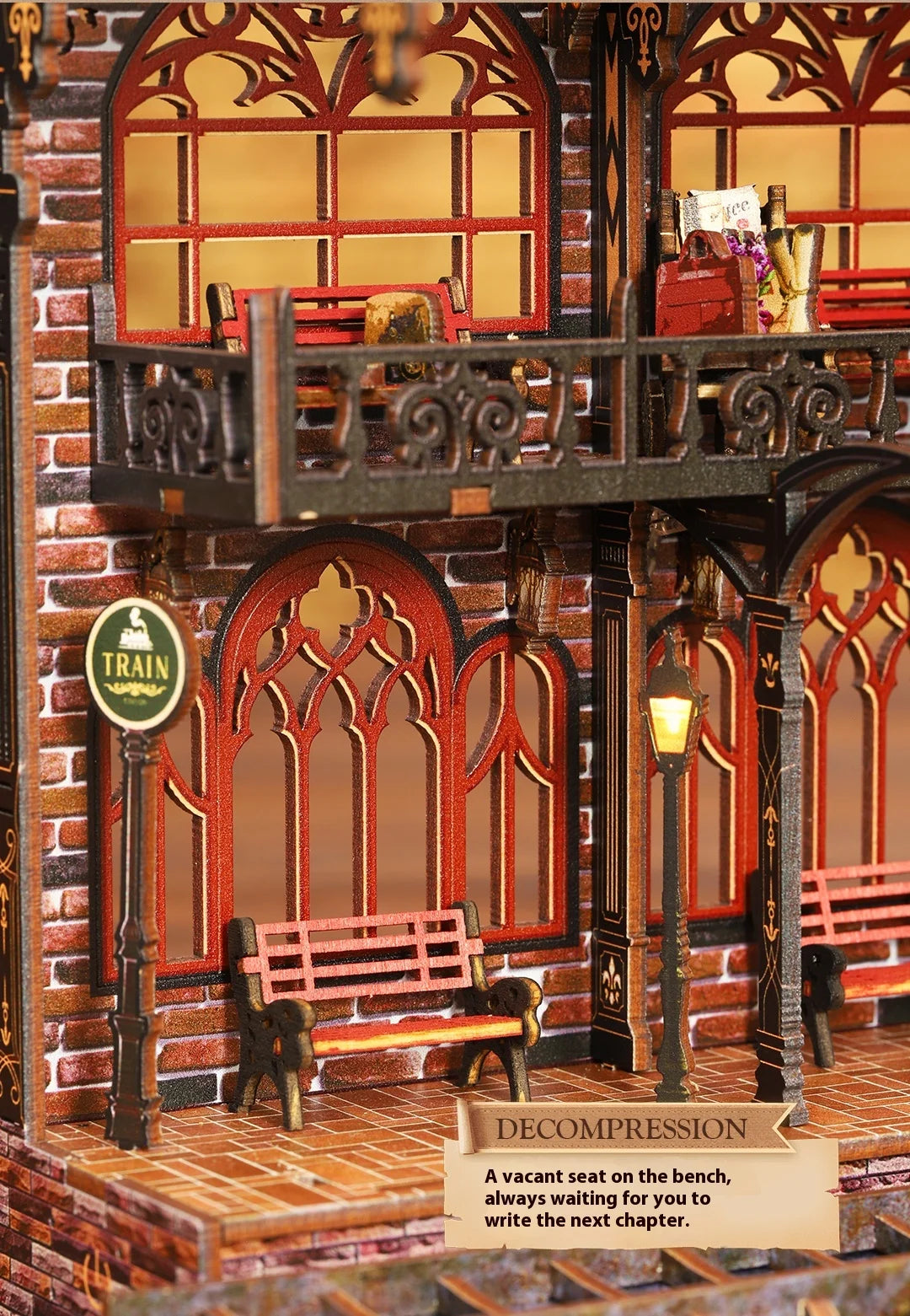 Diy Wooden Book Nook Shelf Insert Kit Miniature Model The Zero Platform Train Bookend Doll House Decor For Birthday Gifts Book Nook Kit Australia