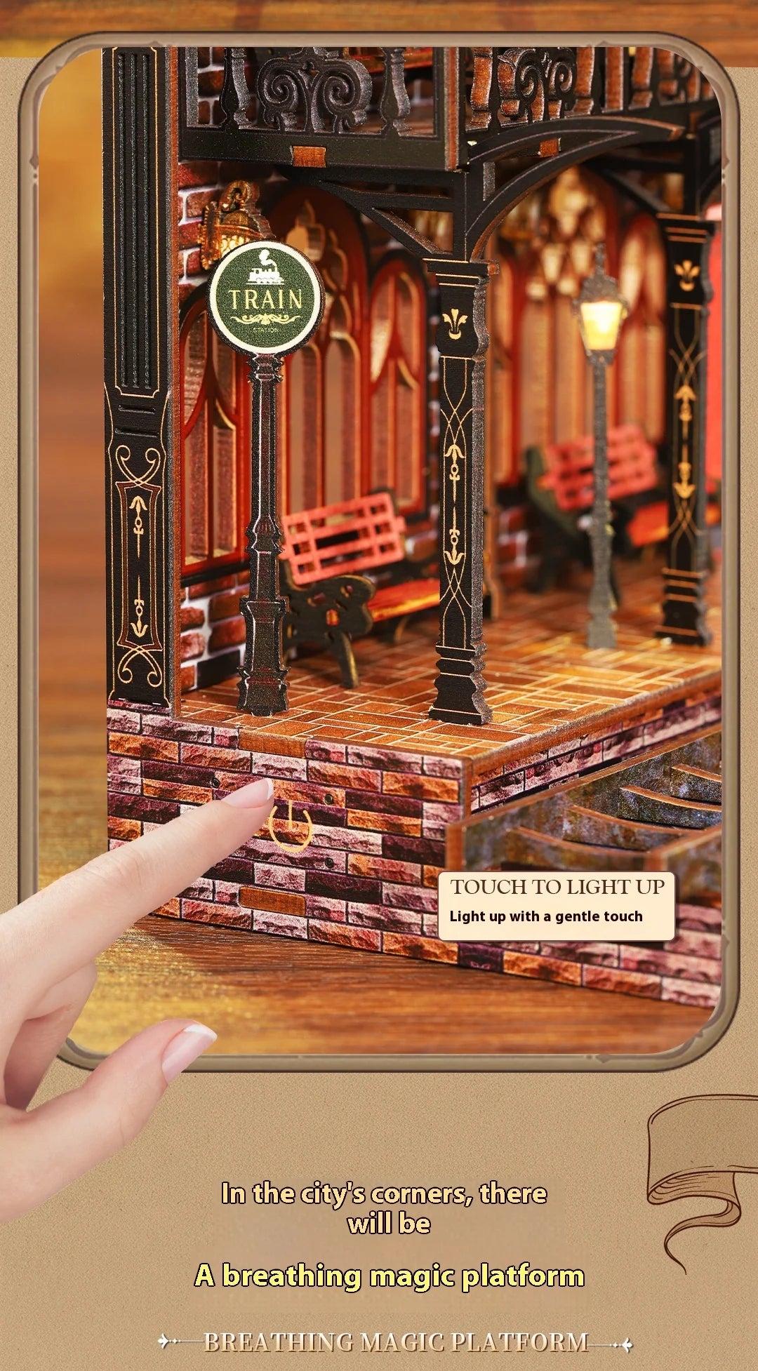 Diy Wooden Book Nook Shelf Insert Kit Miniature Model The Zero Platform Train Bookend Doll House Decor For Birthday Gifts Book Nook Kit Australia