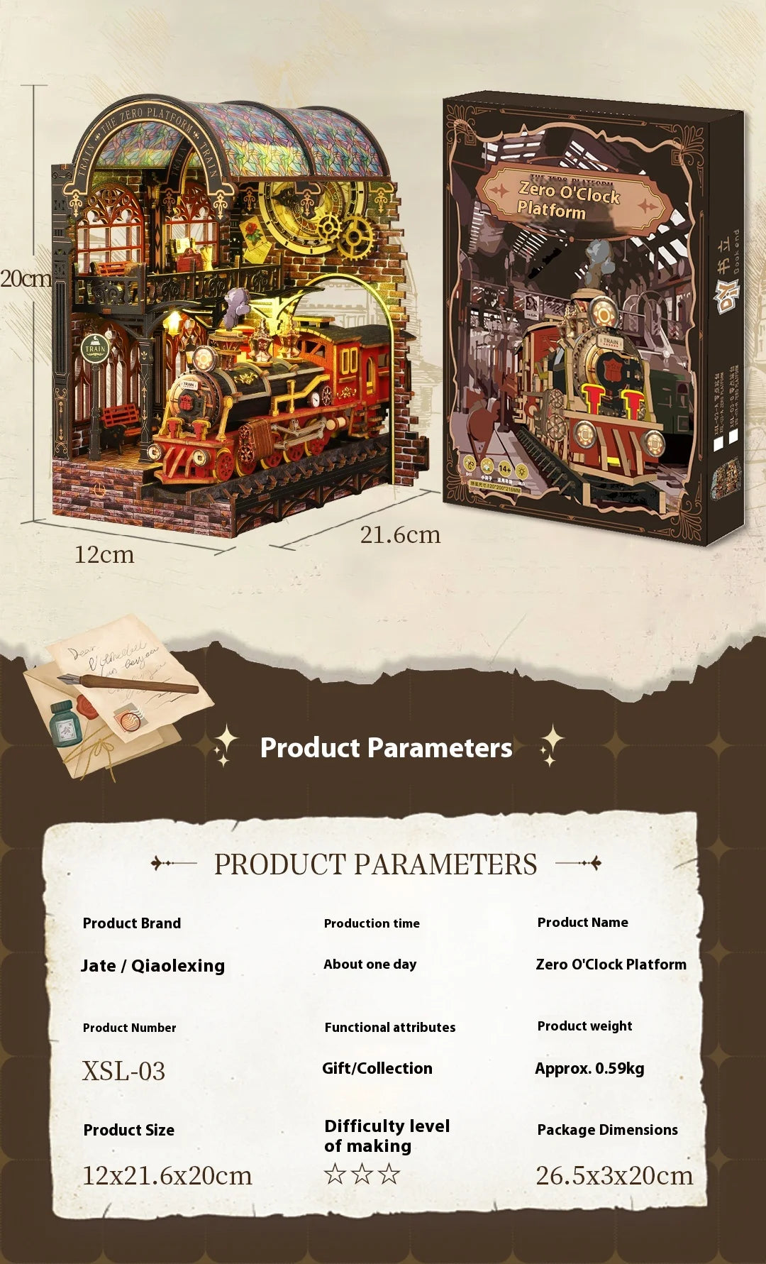 Diy Wooden Book Nook Shelf Insert Kit Miniature Model The Zero Platform Train Bookend Doll House Decor For Birthday Gifts Book Nook Kit Australia