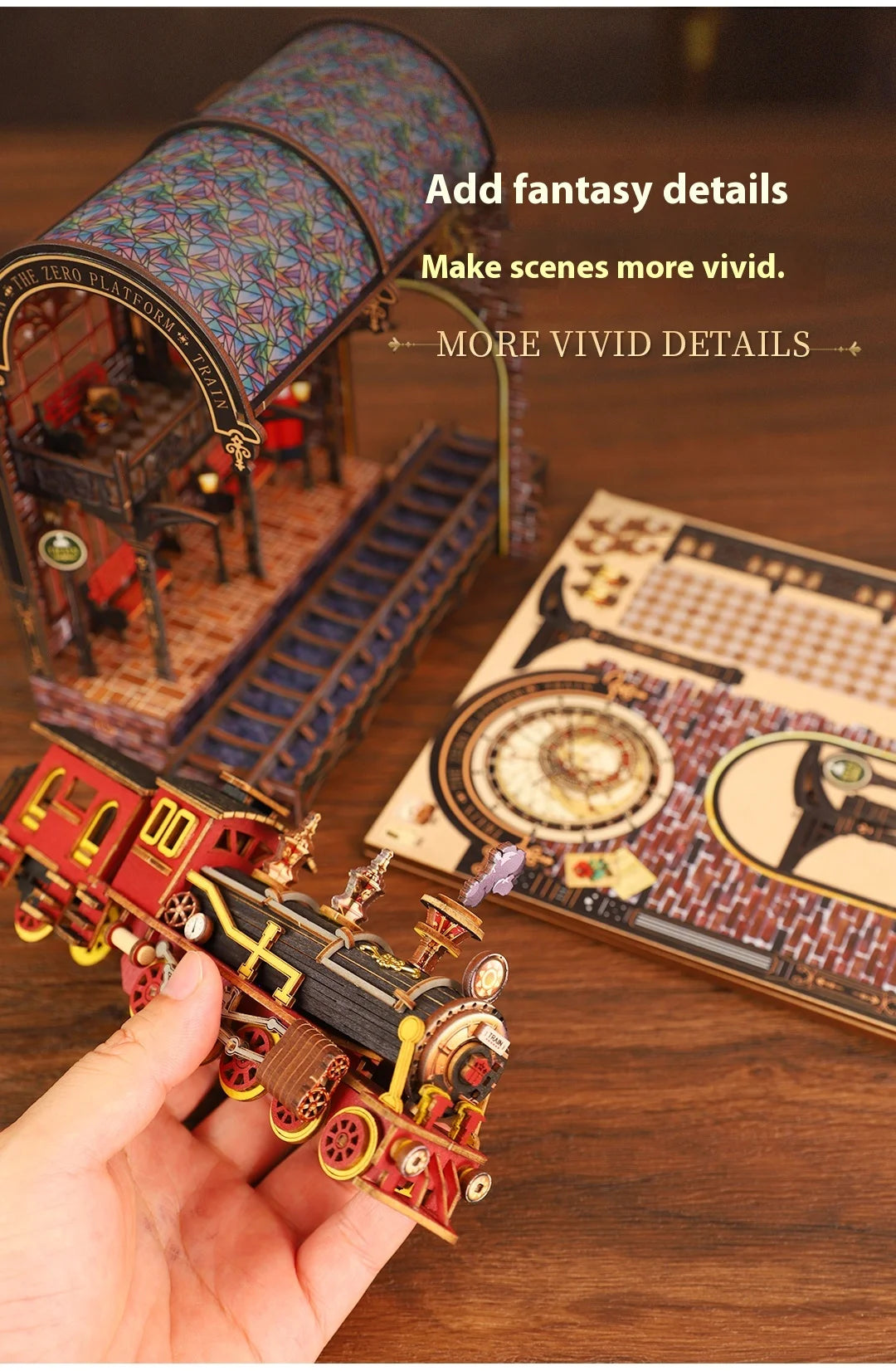 Diy Wooden Book Nook Shelf Insert Kit Miniature Model The Zero Platform Train Bookend Doll House Decor For Birthday Gifts Book Nook Kit Australia