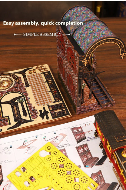 Diy Wooden Book Nook Shelf Insert Kit Miniature Model The Zero Platform Train Bookend Doll House Decor For Birthday Gifts Book Nook Kit Australia