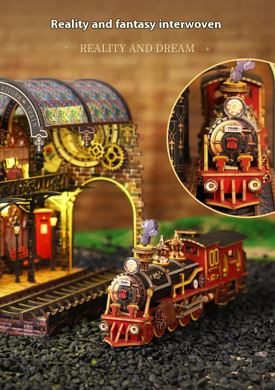 Diy Wooden Book Nook Shelf Insert Kit Miniature Model The Zero Platform Train Bookend Doll House Decor For Birthday Gifts Book Nook Kit Australia